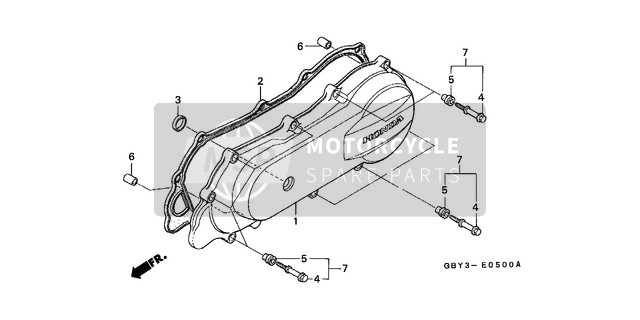 Honda SH50 2001 Left Crankcase Cover for a 2001 Honda SH50